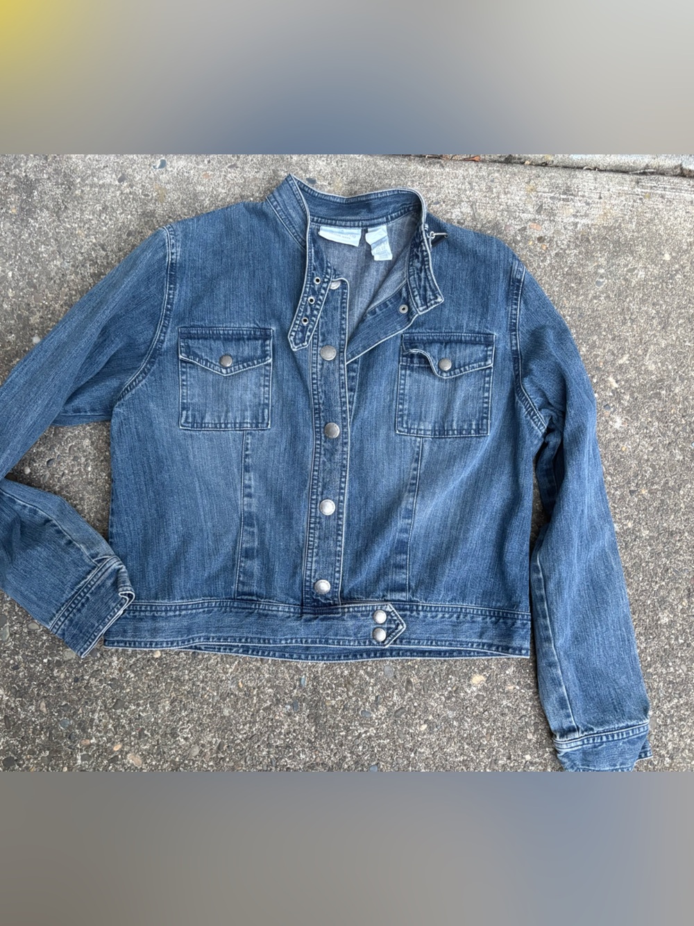 Liz Claiborne Blue Denim Jacket - Button-Front Workwear